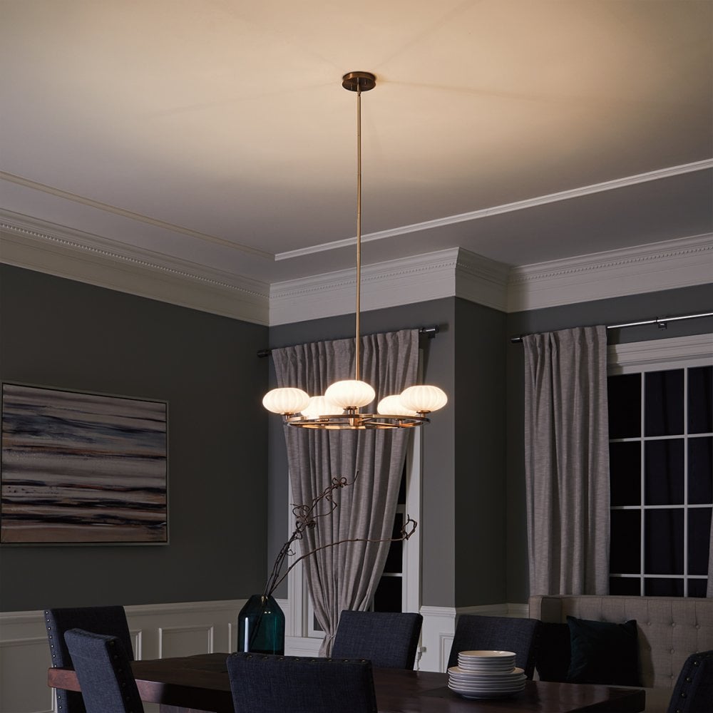 Quintiesse Pim 5 Light Bathroom Chandelier - Fox Gold