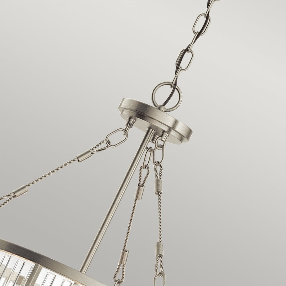Quintiesse Roux 3 Light Pendant / Semi-Flush - Brushed Nickel