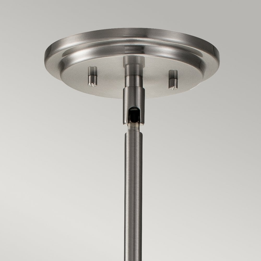 Quintiesse Somerset Single Medium Pendant - Clear - Brushed Nickel