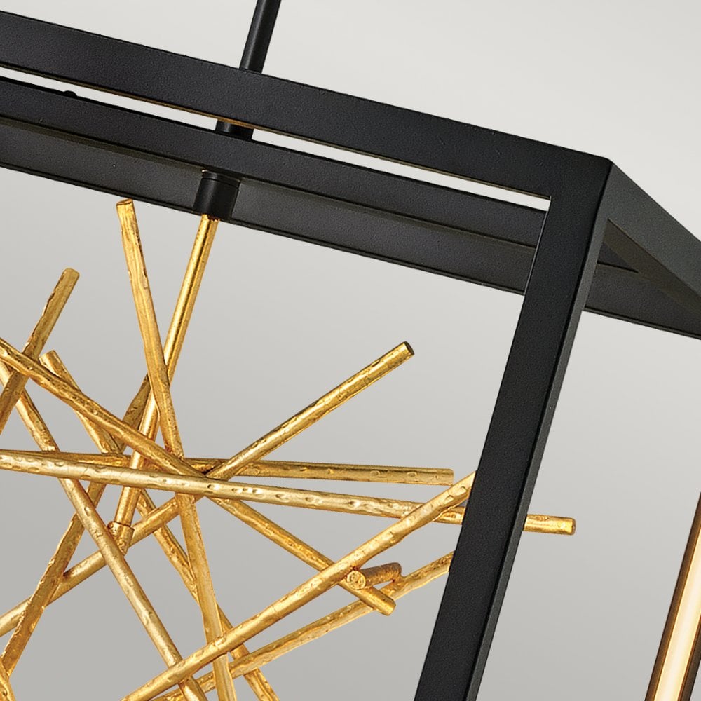 Quintiesse Styx LED Pendant - Black & Gilded Gold