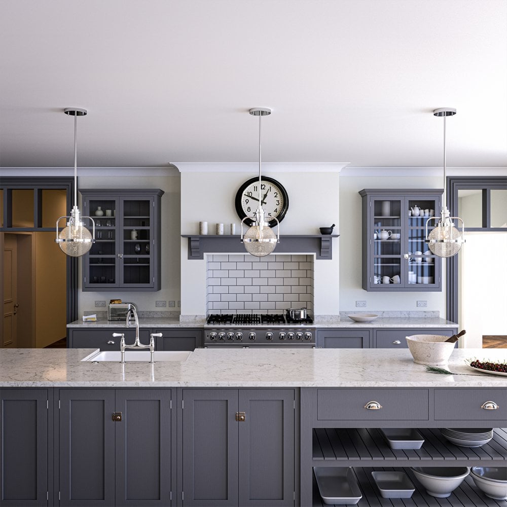 Quintiesse Triocent Single Bathroom Pendant / Semi-Flush - Polished Nickel