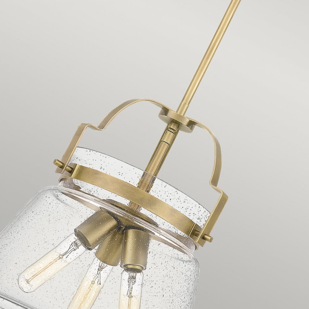 Quintiesse Wimberley 3 Light Pendant - Weathered Brass