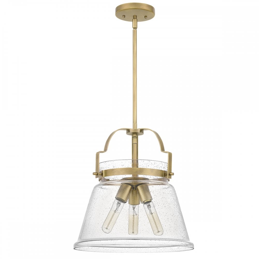 Quintiesse Wimberley 3 Light Pendant - Weathered Brass