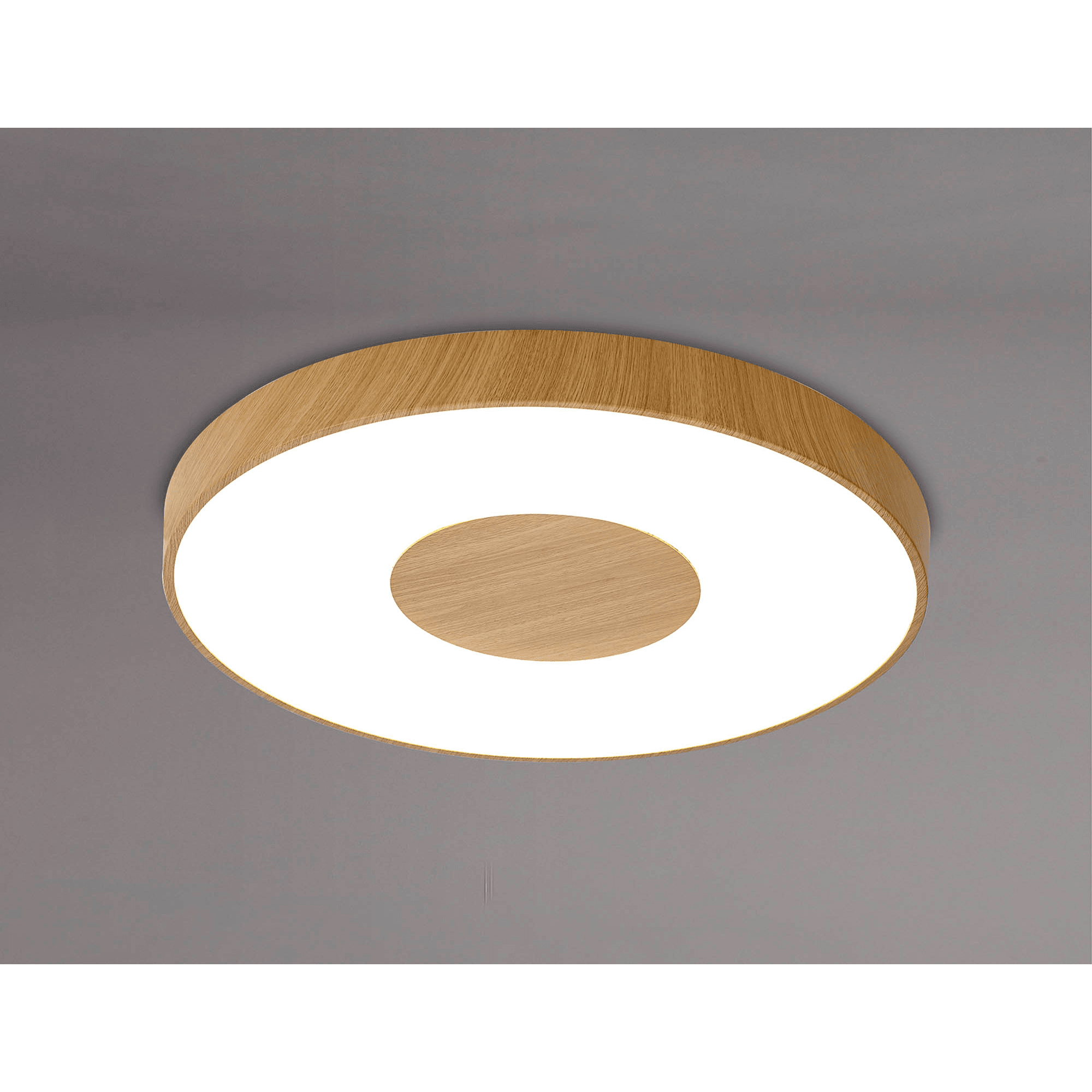 Mantra Coin Round Wood LED Ceiling Light With Remote Control - 2700K-5000K