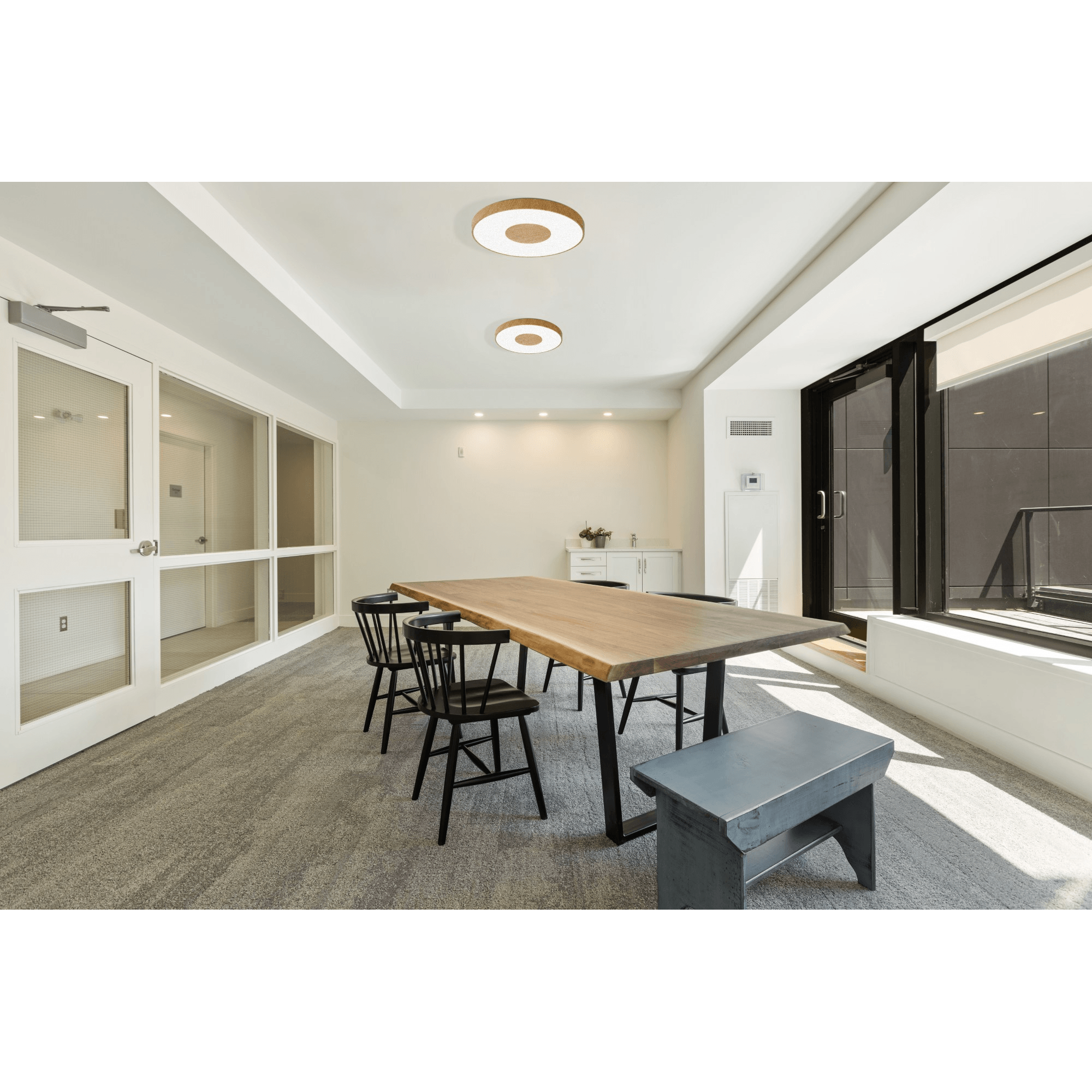 Mantra Coin Round Wood LED Ceiling Light With Remote Control - 2700K-5000K
