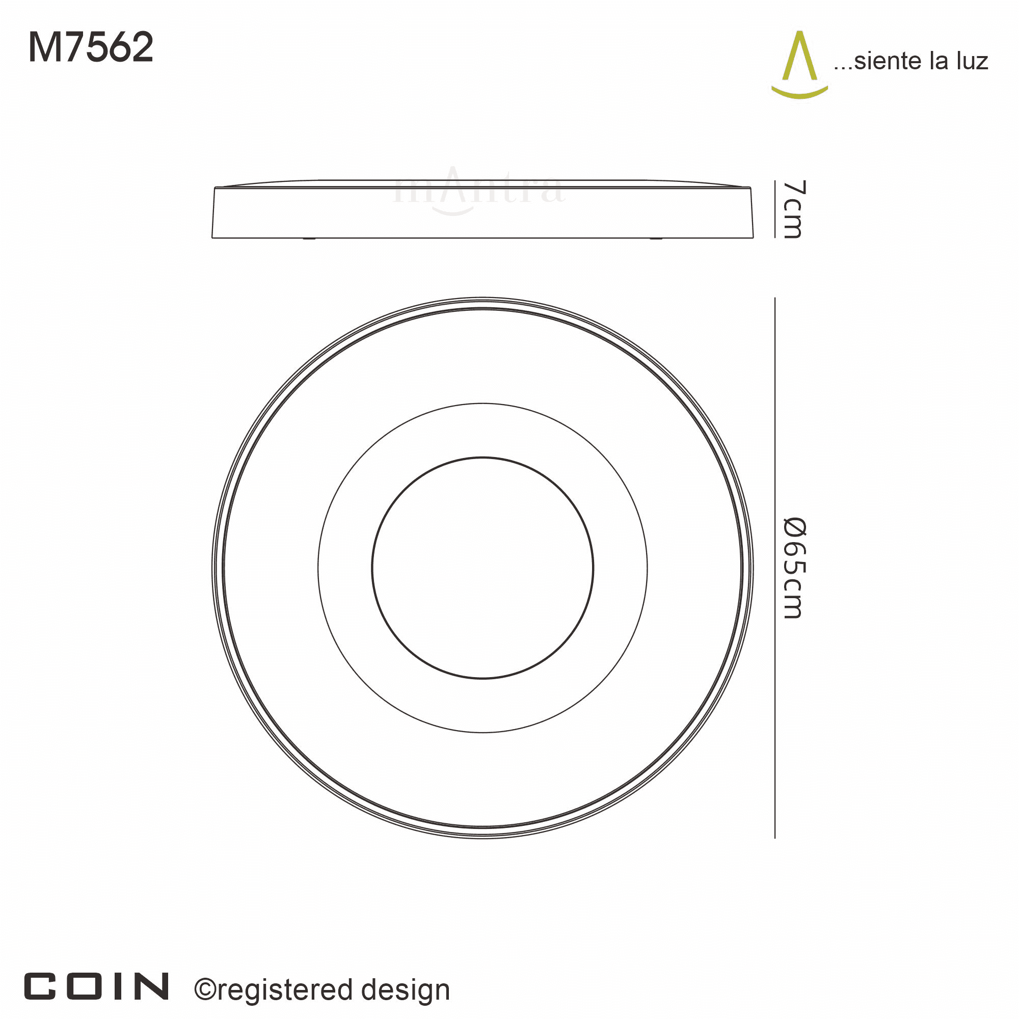 Mantra Coin Round Wood LED Ceiling Light With Remote Control - 2700K-5000K