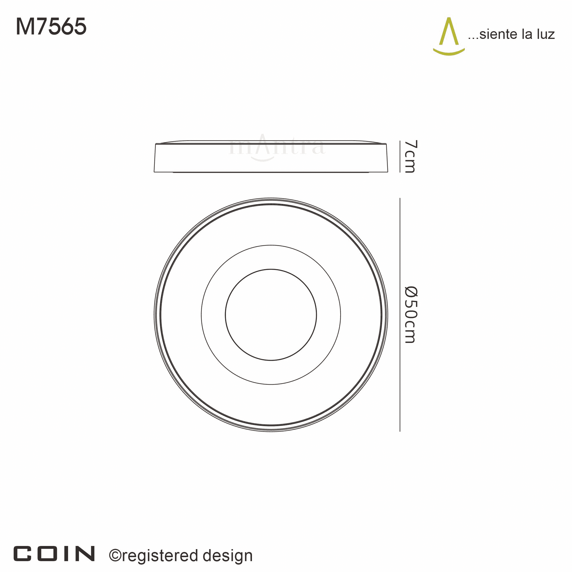 Mantra Coin Round Wood LED Ceiling Light With Remote Control - 2700K-5000K