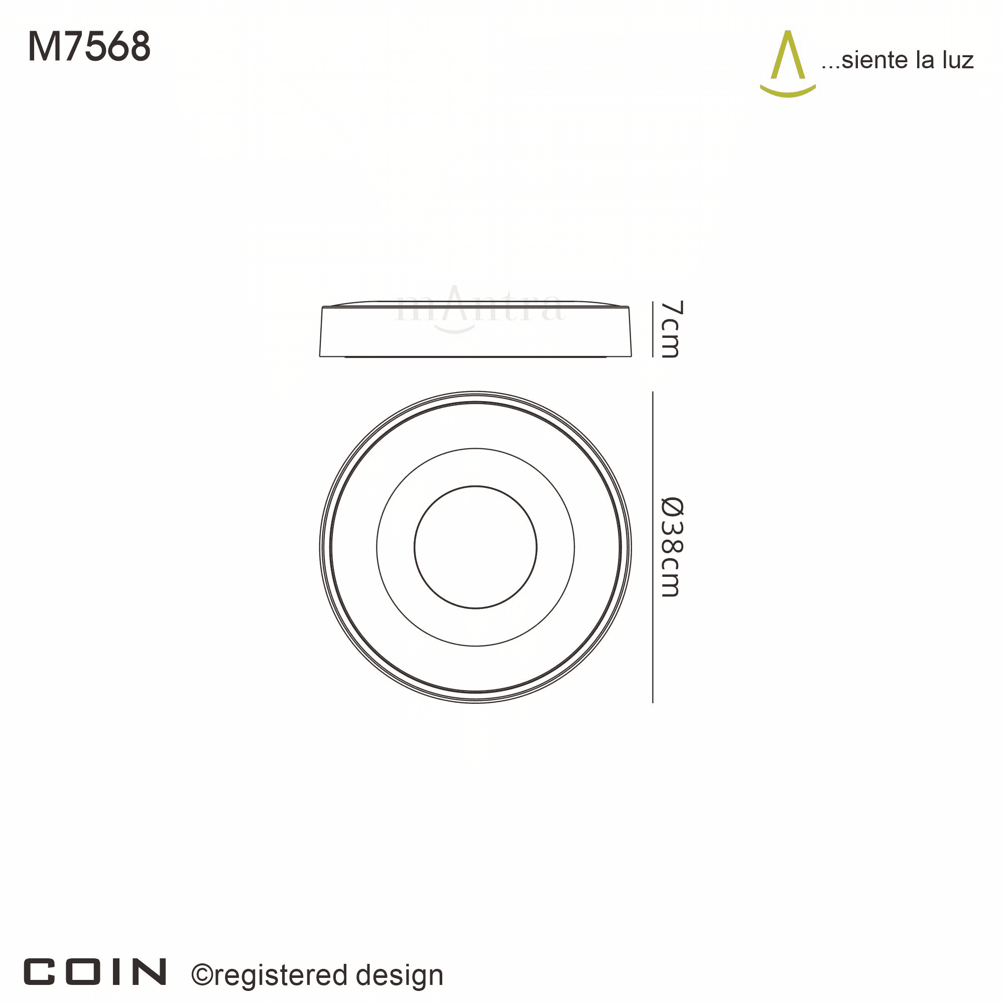 Mantra Coin Round Wood LED Ceiling Light With Remote Control - 2700K-5000K