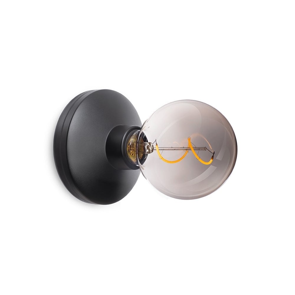 Humble Bee Wall Light - Black & Smoked Bulb