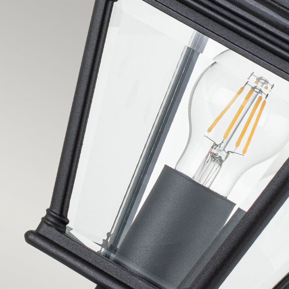 Elstead Bayview Single Medium Pedestal Lantern - Black