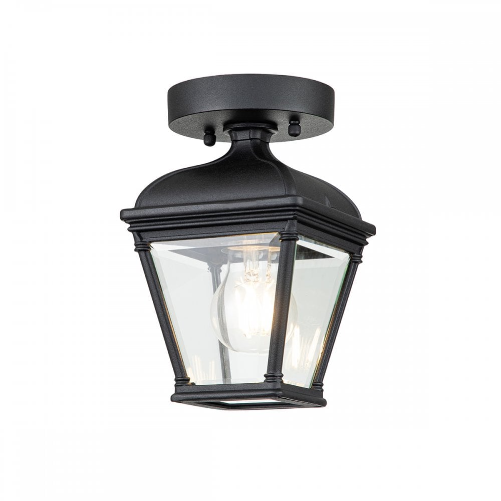 Elstead Bayview Single Porch Lantern - Black