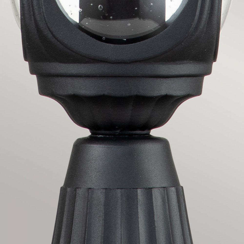 Elstead Chicago Single Small Pedestal Lantern - Textured Black
