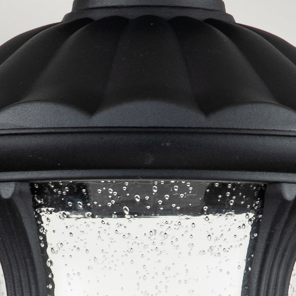 Elstead Chicago Single Small Pedestal Lantern - Textured Black