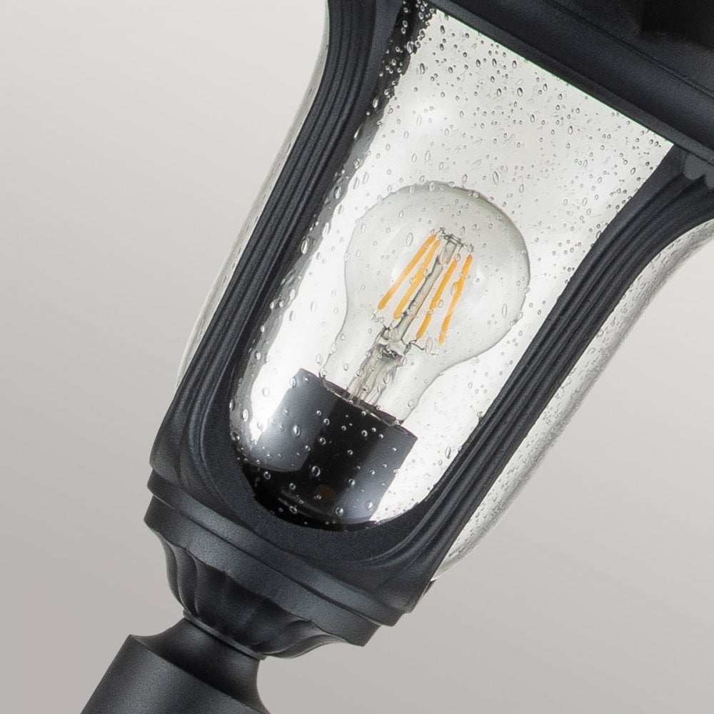Elstead Chicago Single Small Pillar Lantern - Textured Black
