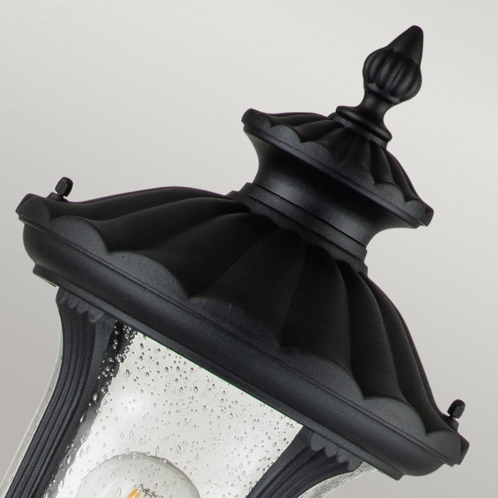 Elstead Chicago Single Small Pillar Lantern - Textured Black