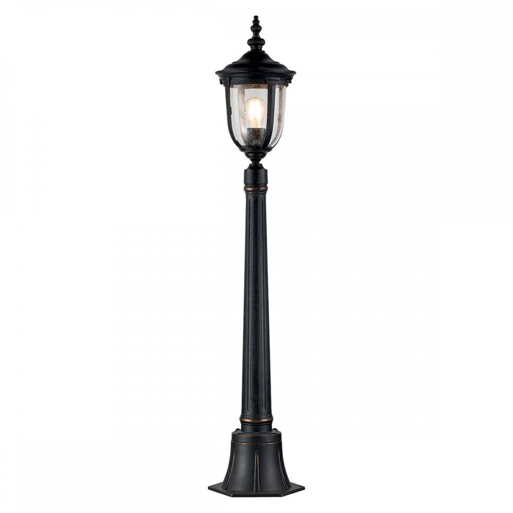Elstead Cleveland Single Small Pillar Lantern - Weathered Bronze
