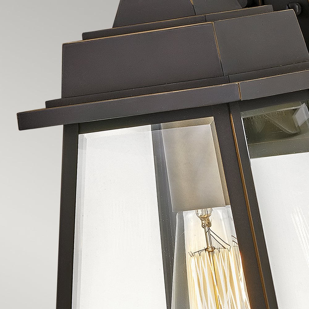 Hinkley Bainbridge Single Light Medium Wall Lantern - Oil Rubbed Bronze & Heritage Brass