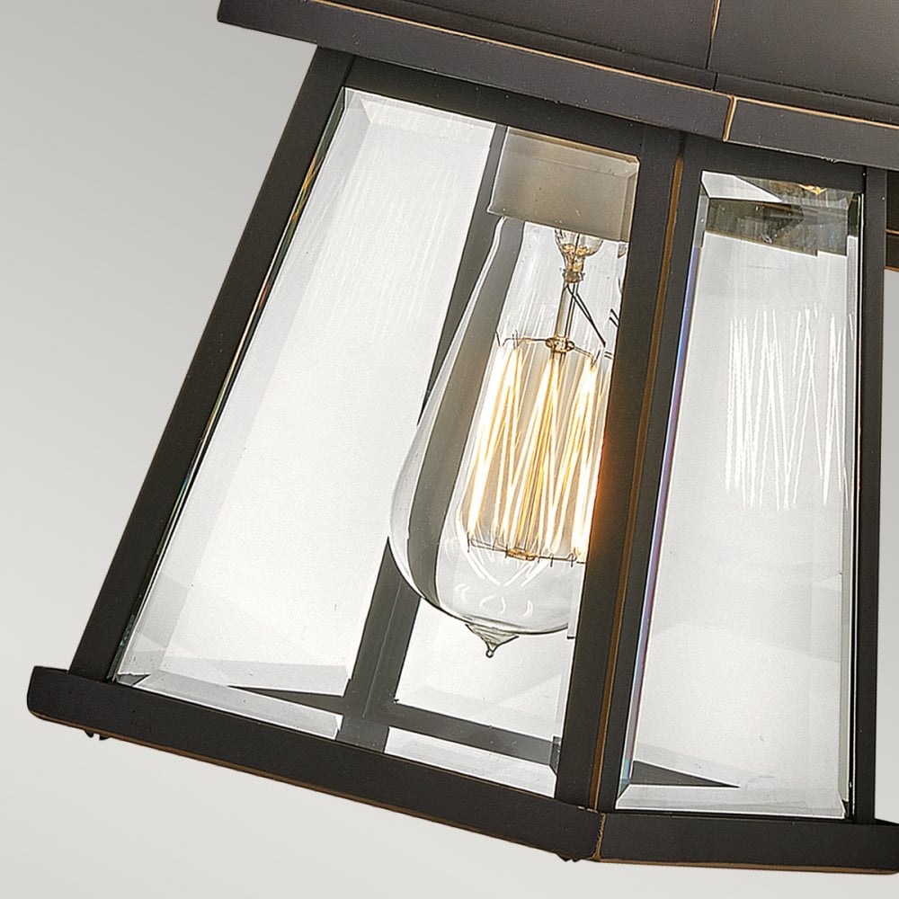 Hinkley Bainbridge Single Light Small Wall Lantern - Oil Rubbed Bronze & Heritage Brass
