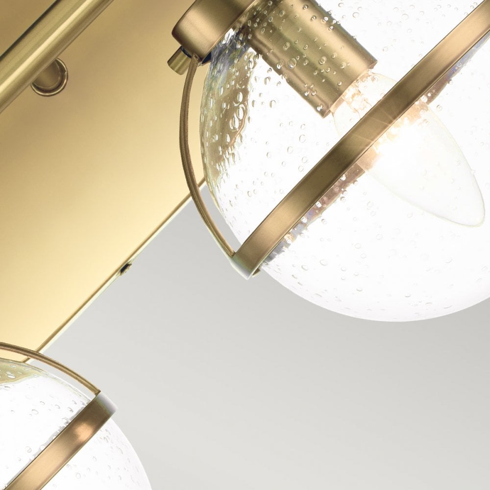 Hinkley Hollis 2 Light Wall Light - Clear - Heritage Brass