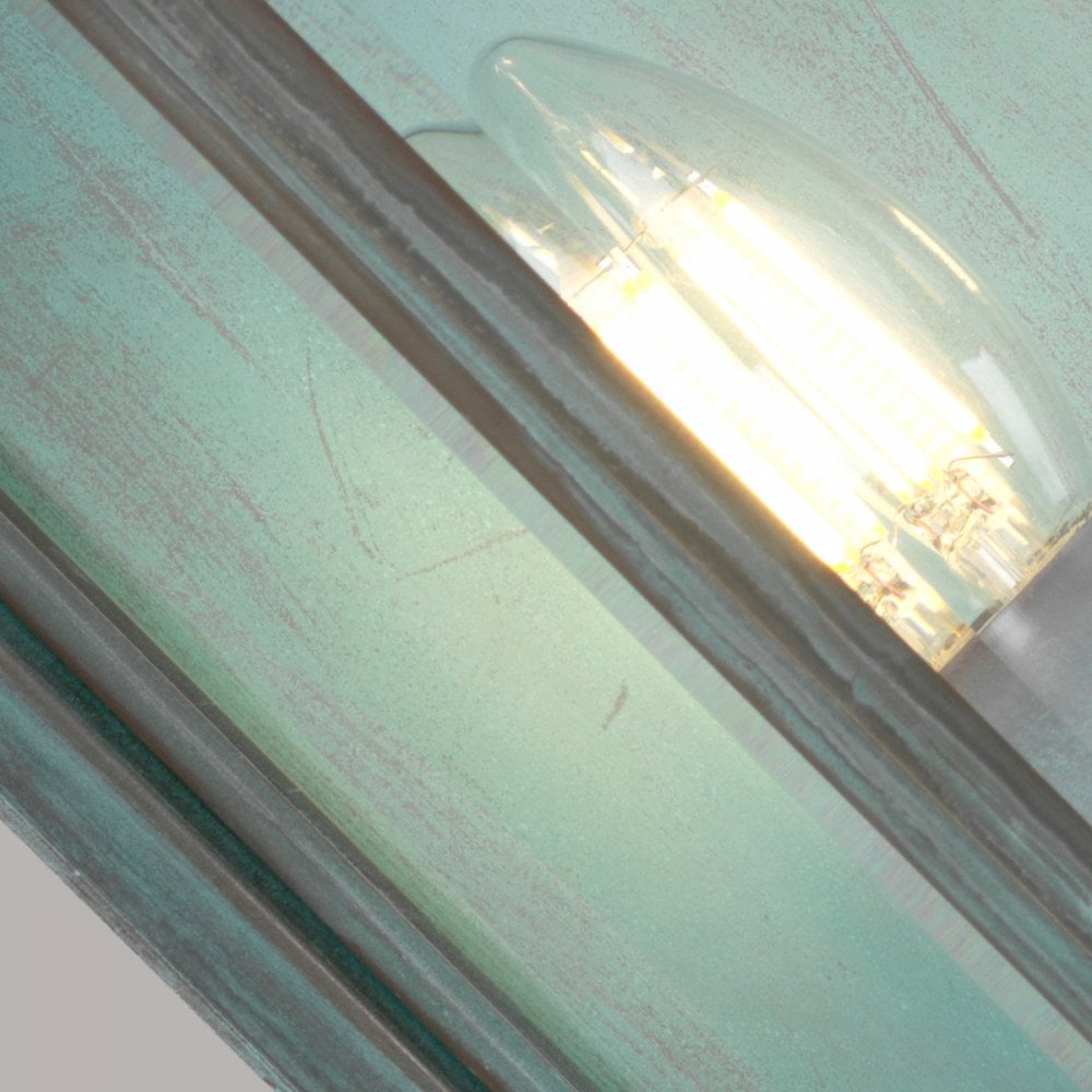 Elstead Holborn 2 Light Medium Half Lantern - Verdigris