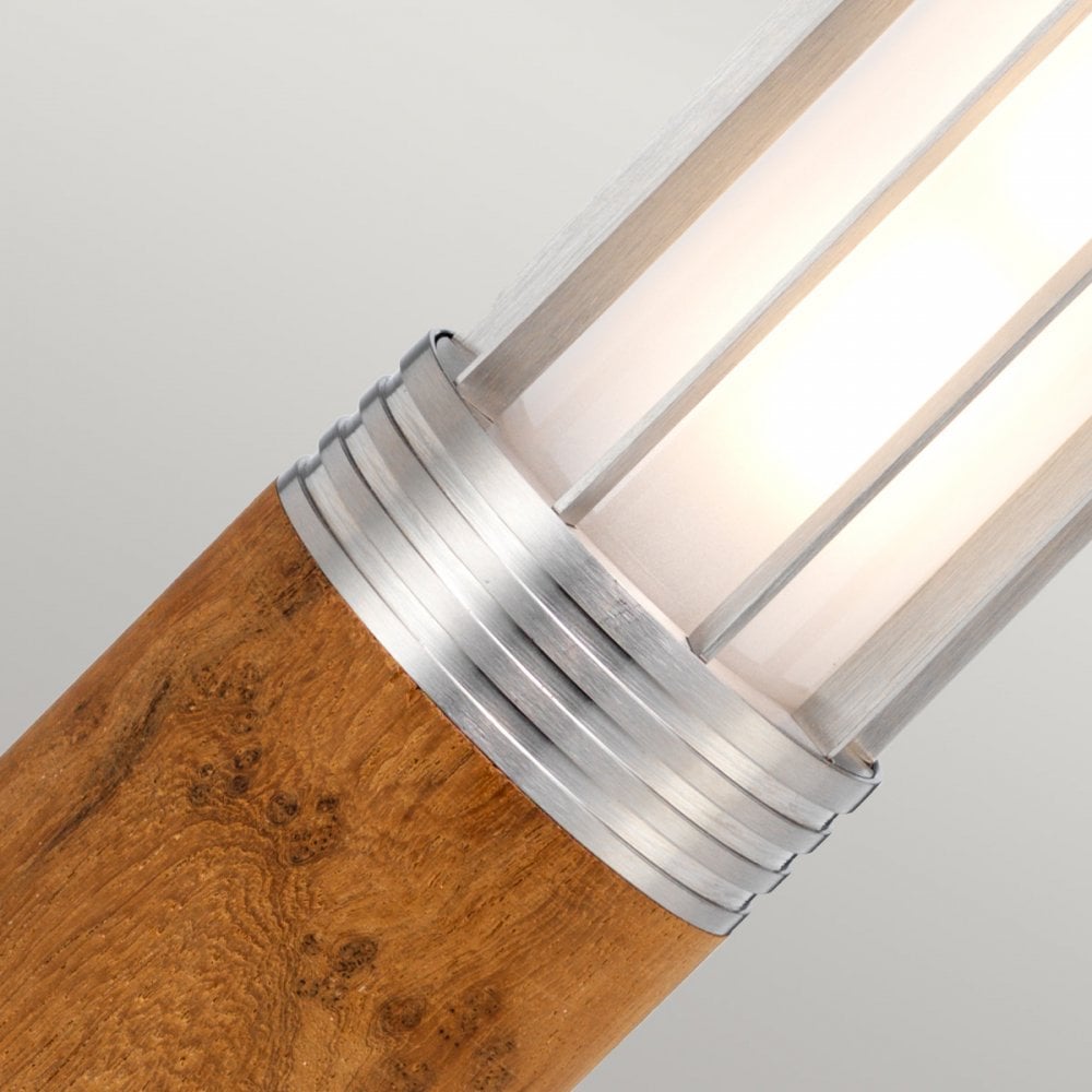 Elstead Hornsea Single Bollard - Teak with 316 Stainless Steel