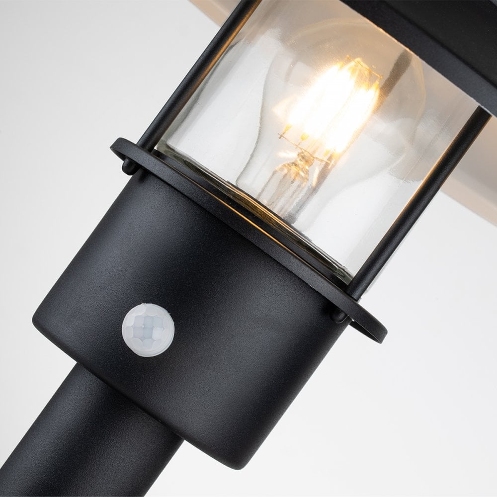Elstead Klampenborg Single Pedestal with PIR - Black