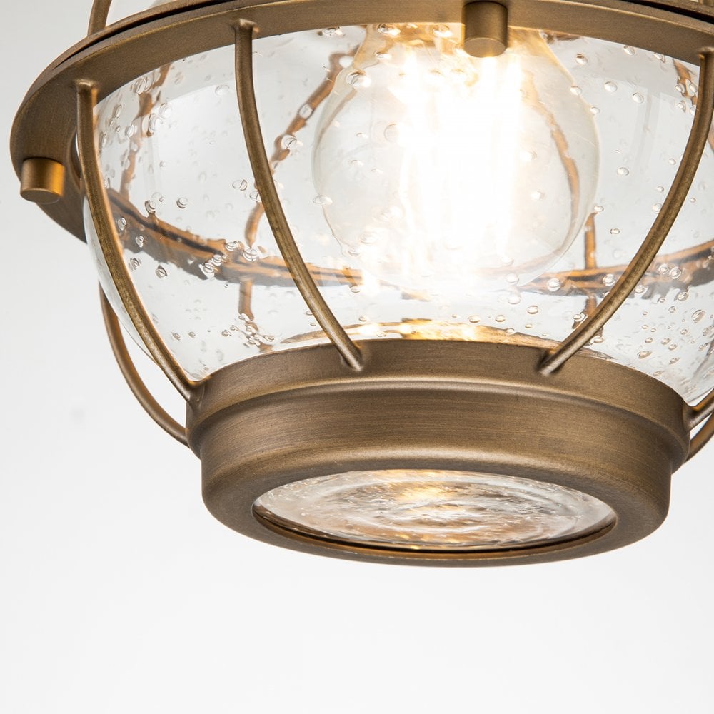 Kichler Bridgepoint Single Small Chain Lantern - Natural Brass