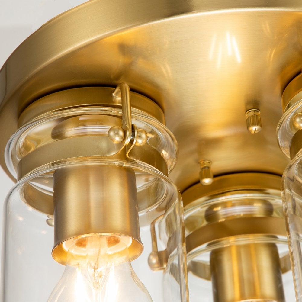 Kichler Brinley 3 Light Flush Fitting - Brushed Brass