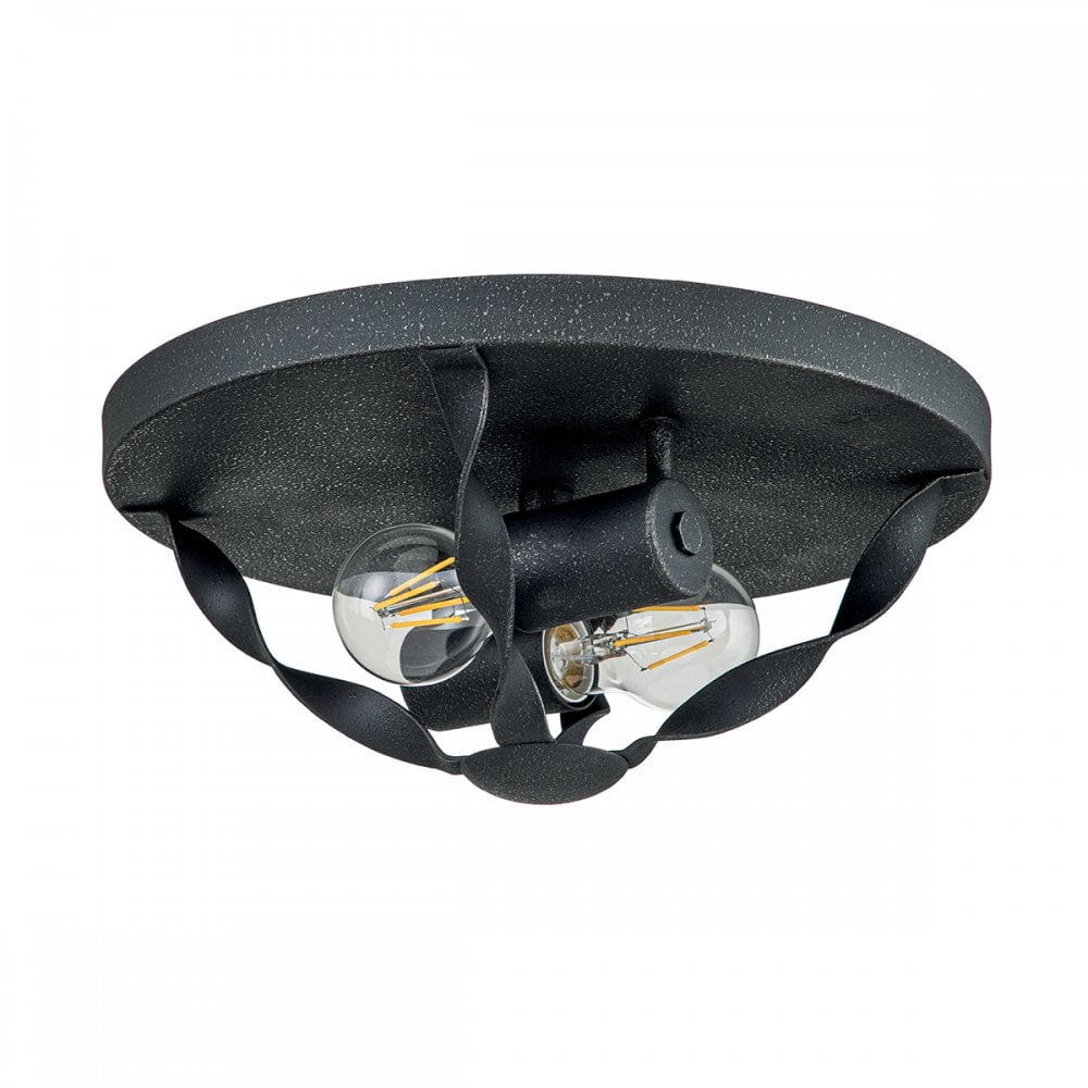 Quoizel Bradbury 2 Light Flush Fitting - Grey Ash