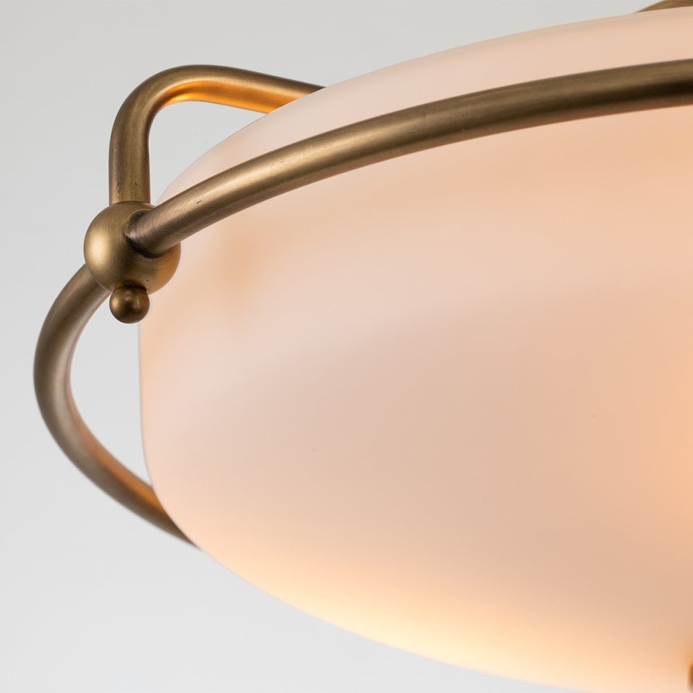 Quoizel Griffin 3 Light Flush Fitting - Weathered Brass