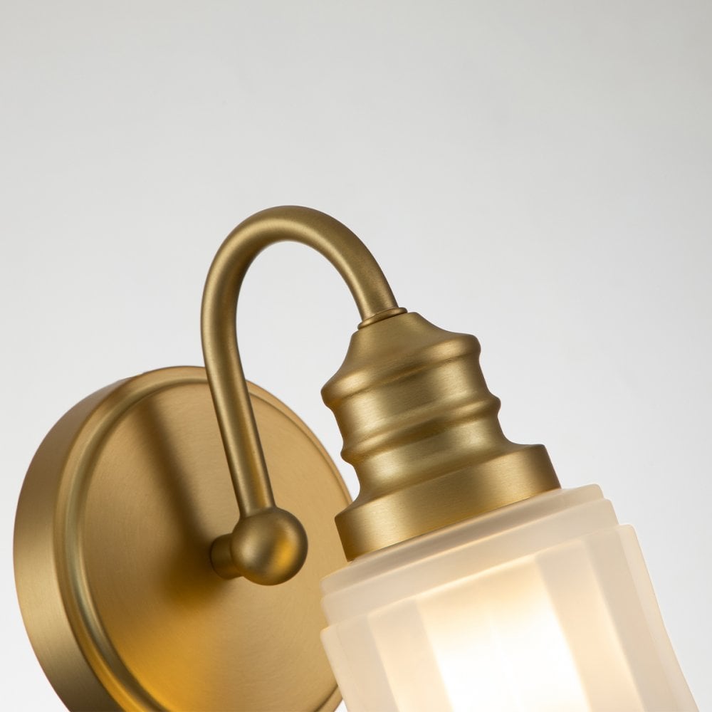 Quoizel Swell Single Bathroom Wall Light - Brushed Brass