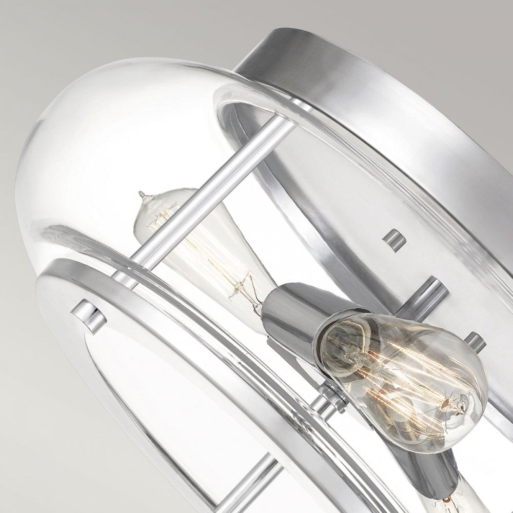 Quoizel Trilogy 3 Light Bathroom Flush Fitting - Polished Chrome