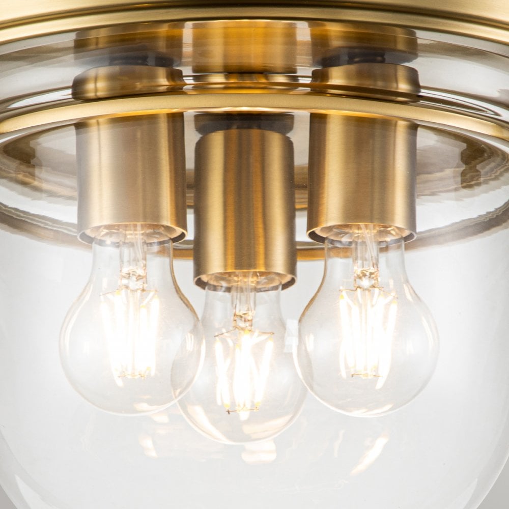 Quoizel Whistling 3 Light Bathroom Flush Fitting - Brushed Brass