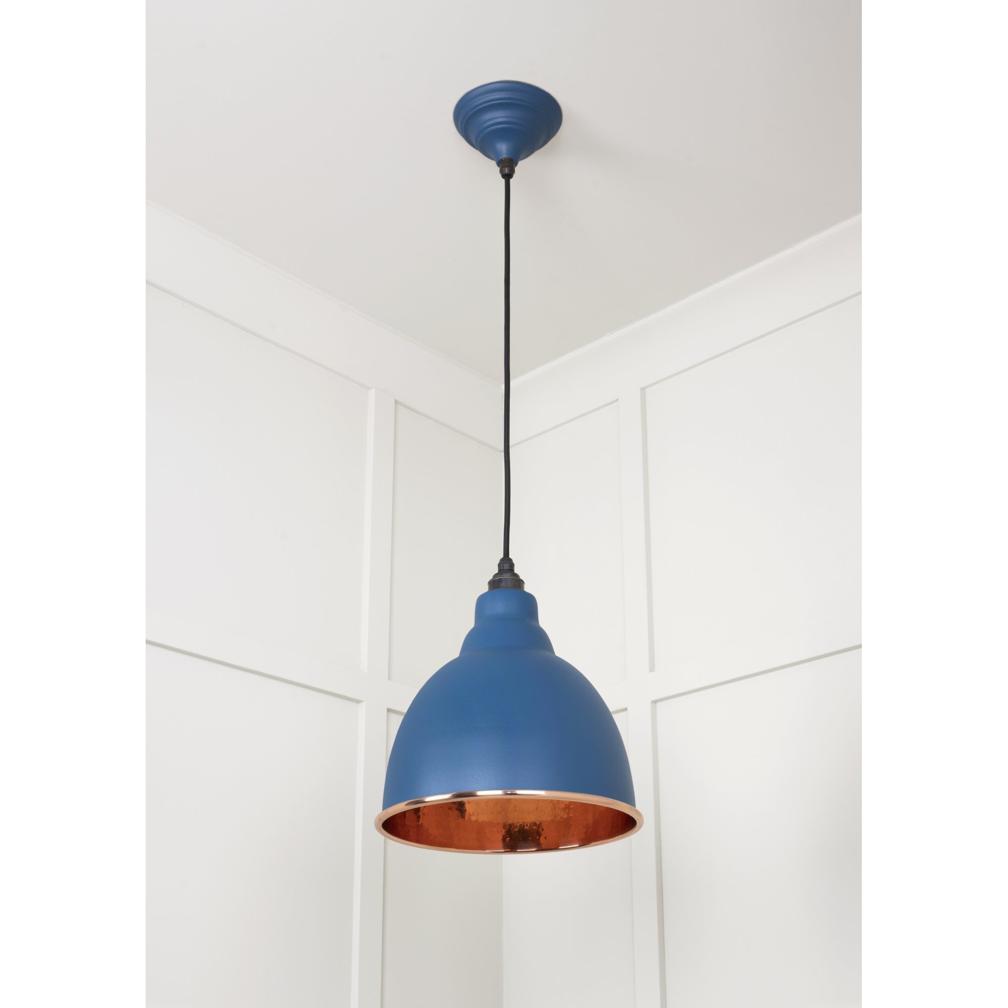 From The Anvil Hammered Copper Brindley Pendant - Upstream (Blue)