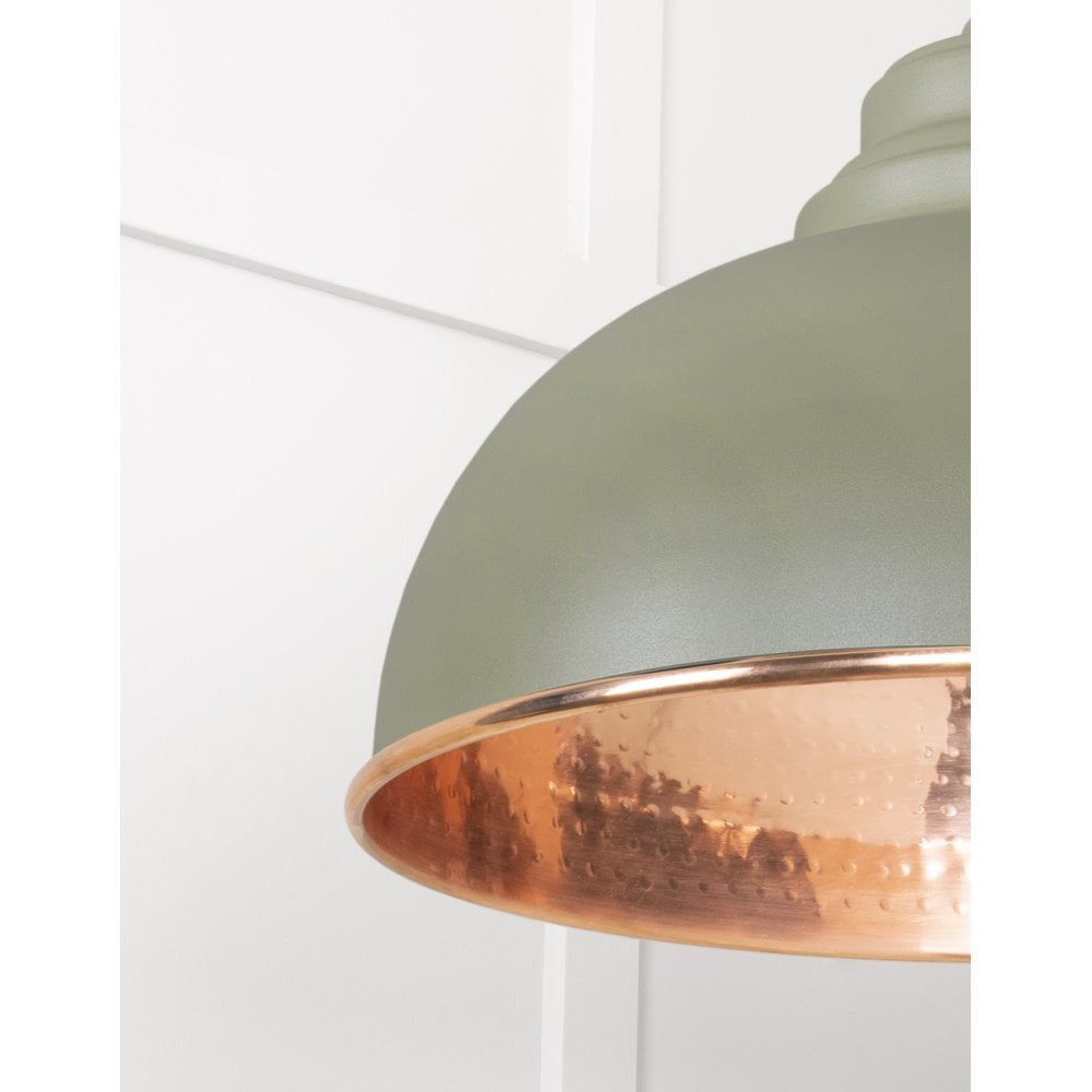 From The Anvil Hammered Copper Harborne Pendant - Tump (Pale Green)