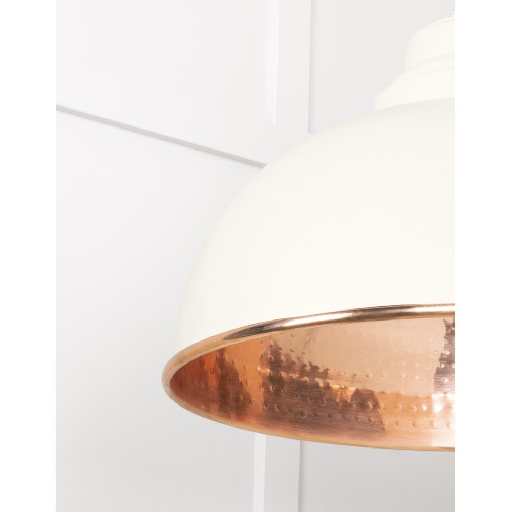 From The Anvil Hammered Copper Harborne Pendant - Teasel (Off White/Cream)
