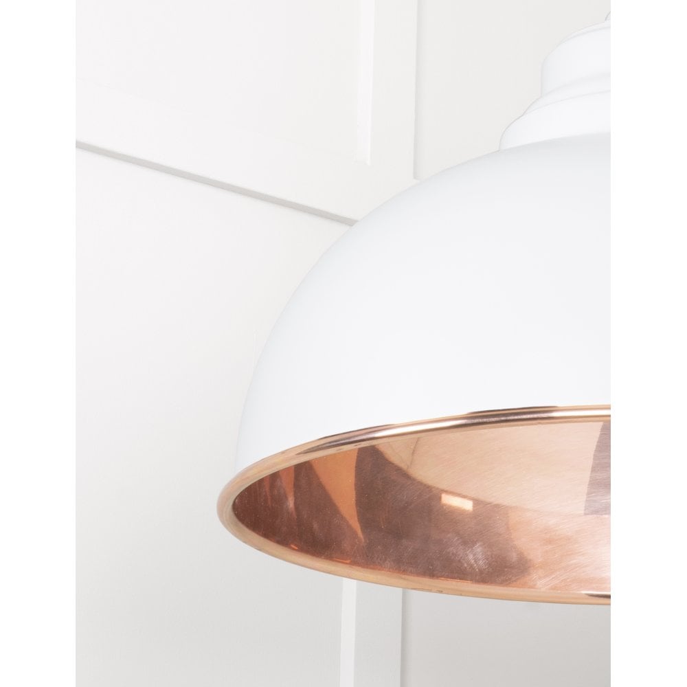 From The Anvil Smooth Copper Harborne Pendant - Flock (Matt White)