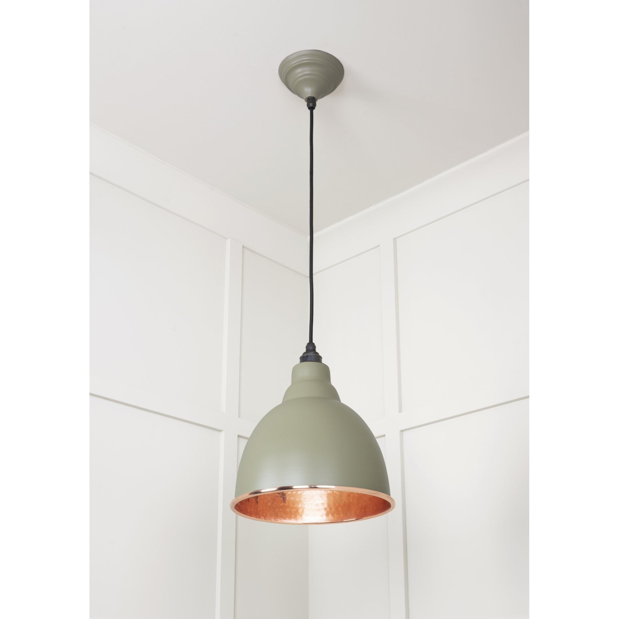 From The Anvil Hammered Copper Brindley Pendant - Tump (Pale Green)
