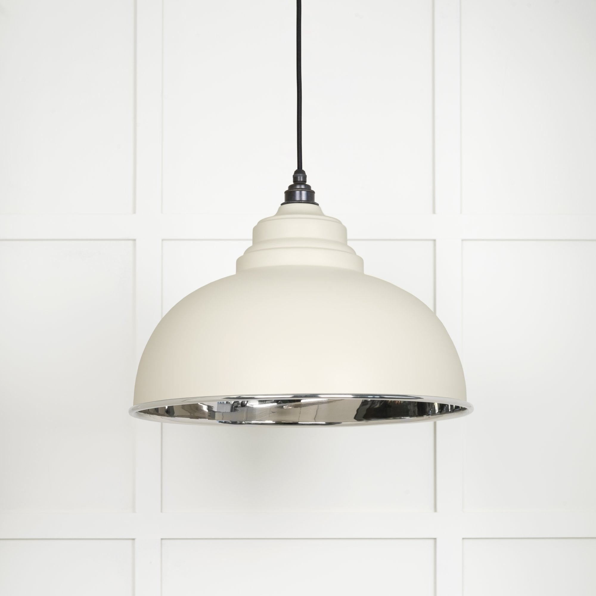 From The Anvil Smooth Nickel Harborne Pendant - Teasel (Off White/Cream)