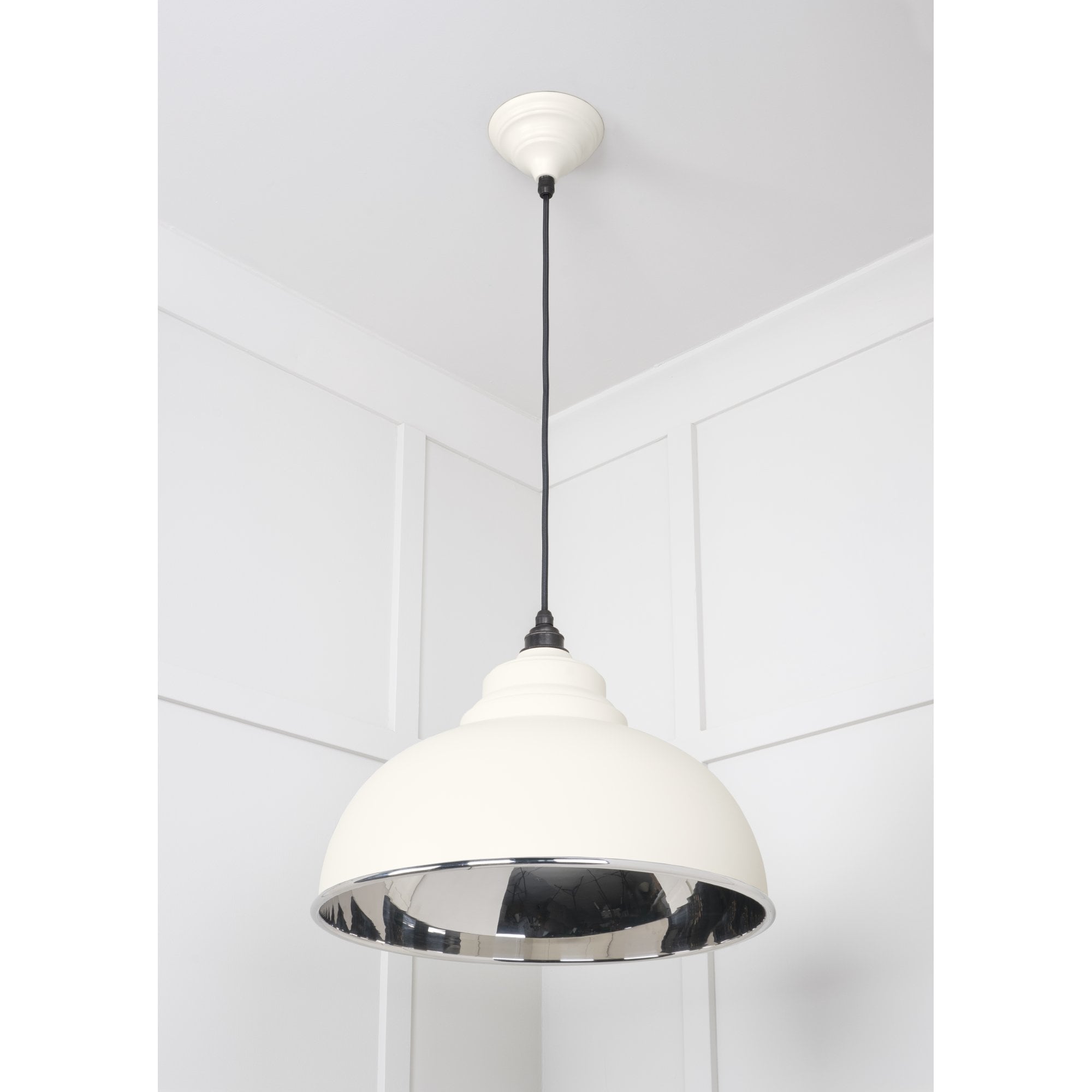 From The Anvil Smooth Nickel Harborne Pendant - Teasel (Off White/Cream)