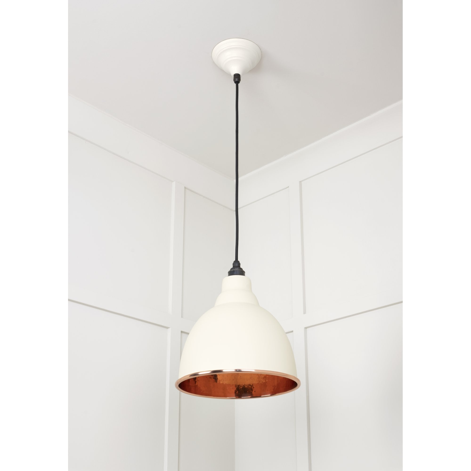 From The Anvil Hammered Copper Brindley Pendant - Teasel (Off White/Cream)