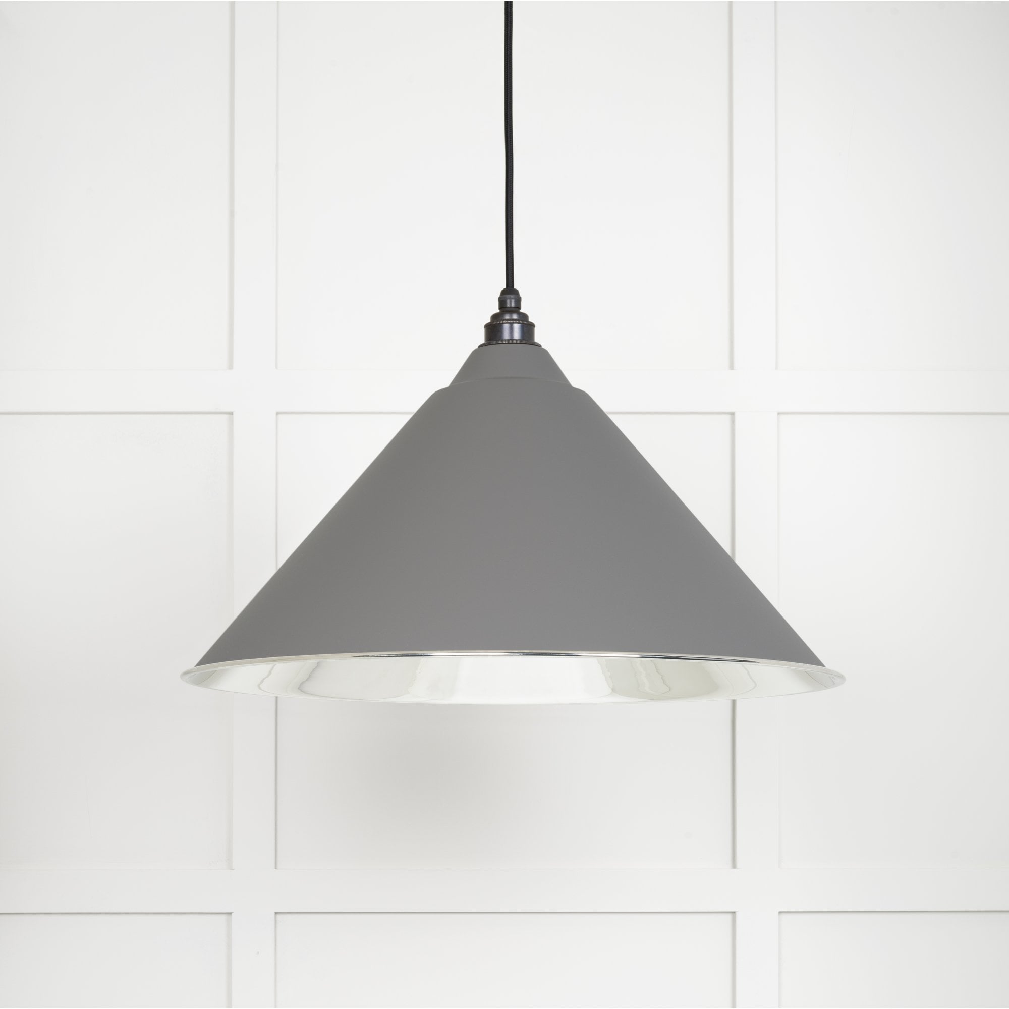 From The Anvil Smooth Nickel Hockley Pendant - Bluff (Warm Grey)