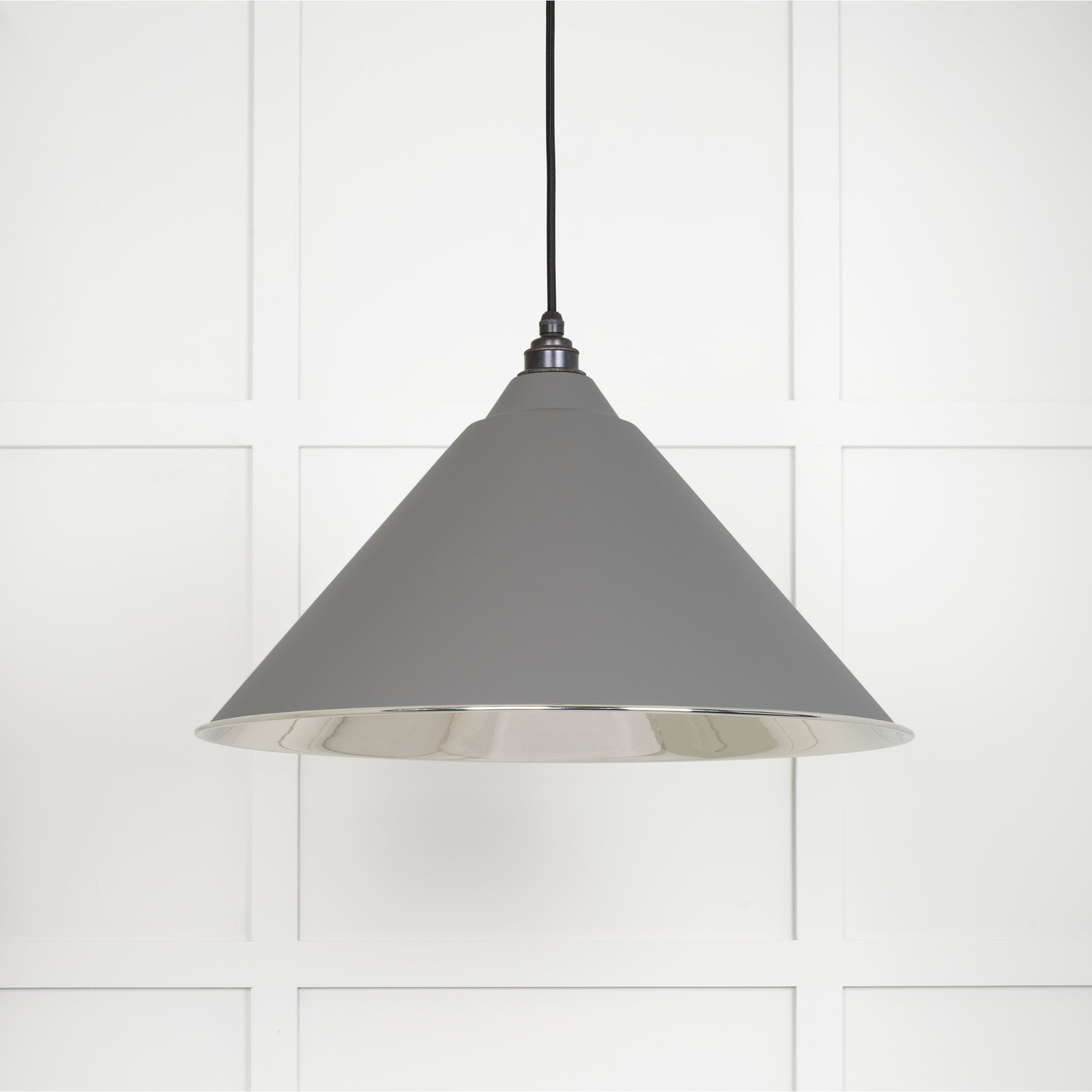 From The Anvil Smooth Nickel Hockley Pendant - Bluff (Warm Grey)