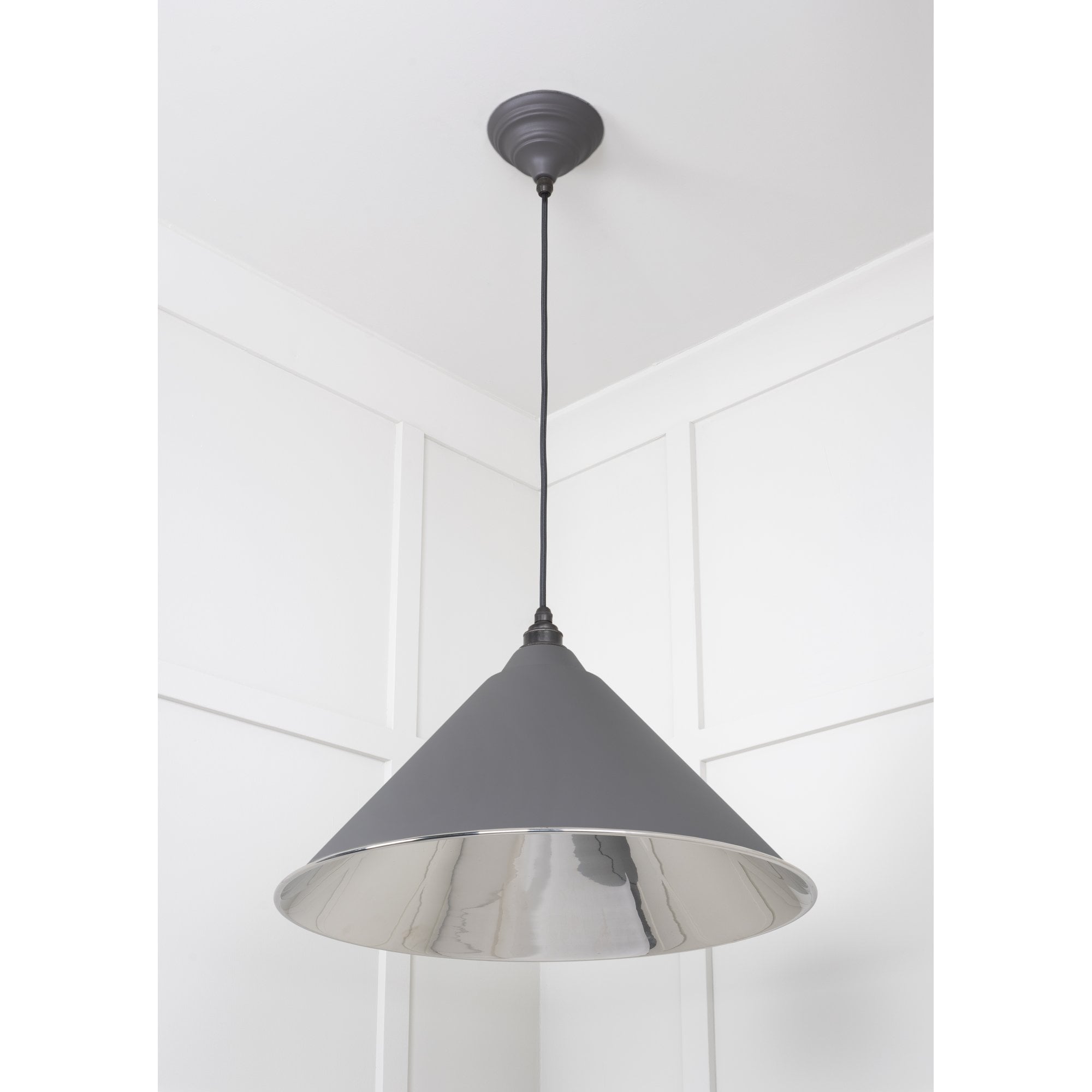 From The Anvil Smooth Nickel Hockley Pendant - Bluff (Warm Grey)
