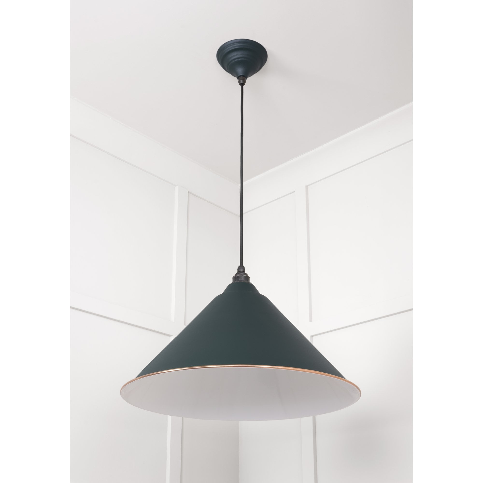 From The Anvil White Gloss Hockley Pendant - Dingle (Rich Green)