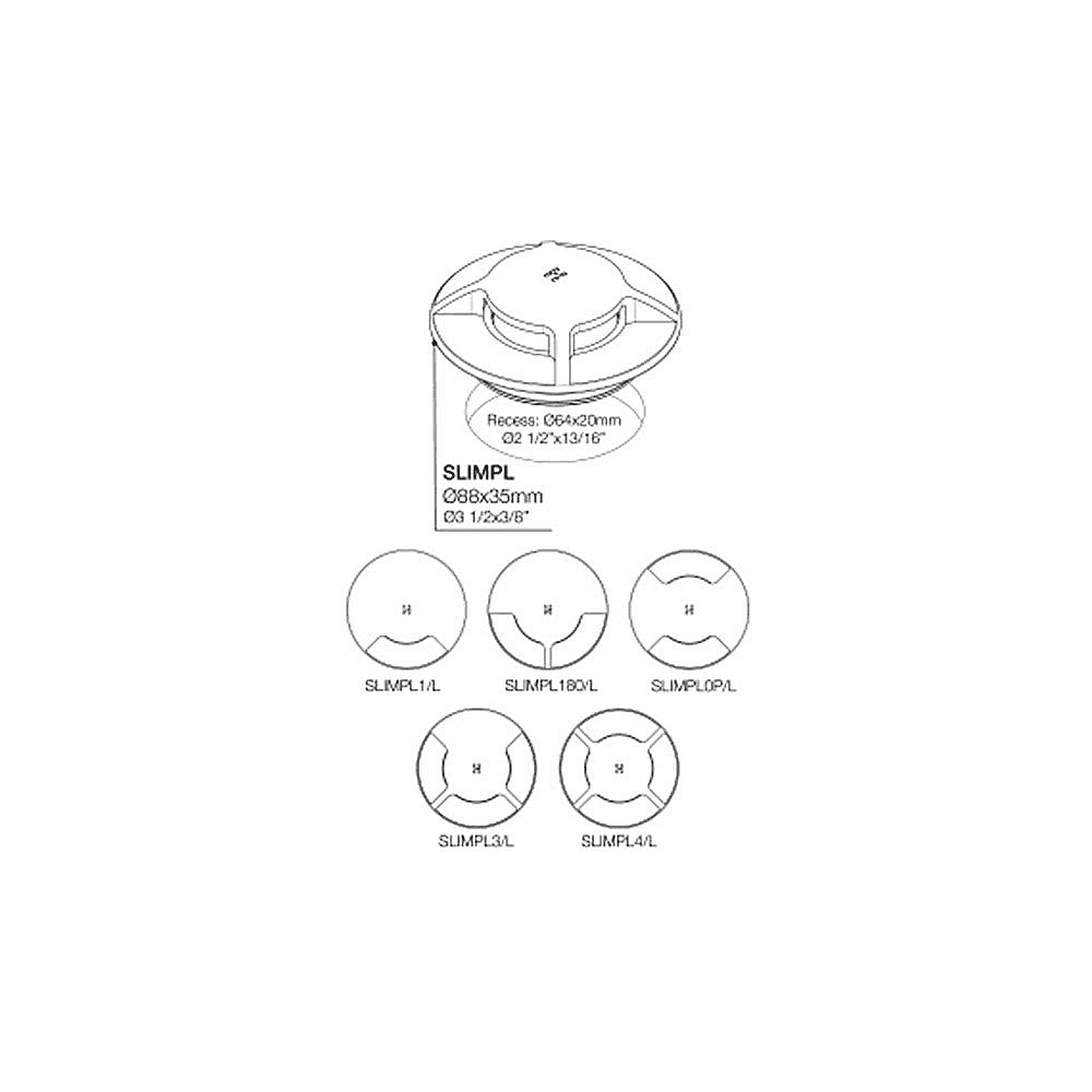 Hunza Pure LED SLIM Recessed Path Light 4 Facet - Copper - Low Voltage