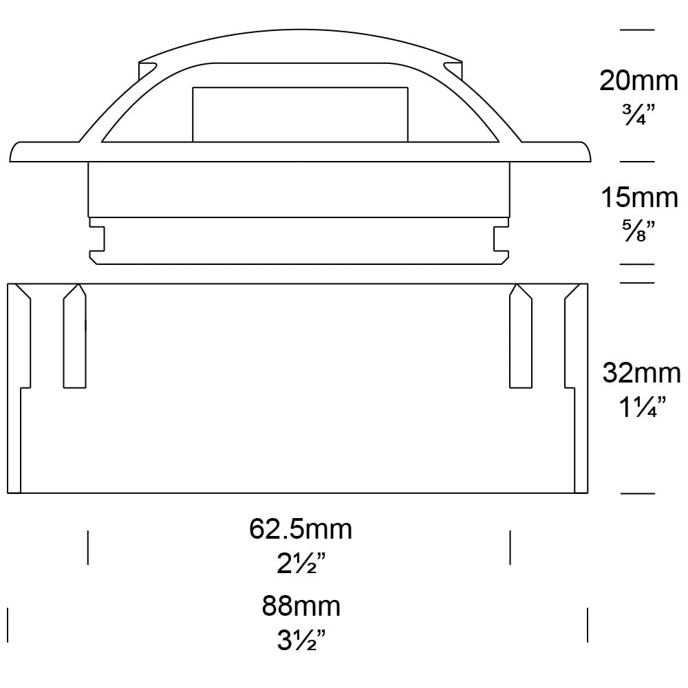 Hunza Pure LED Path Light Surface Mount 2 Facet 180º - Copper - Low Voltage