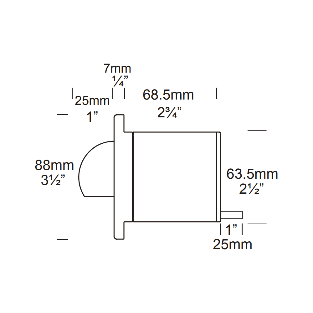 Hunza Step Light Solid Eyelid - Stainless Steel - Low Voltage