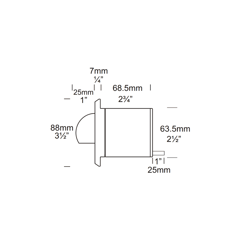 Hunza Step Light Solid Eyelid Square - Powder Coat - Low Voltage