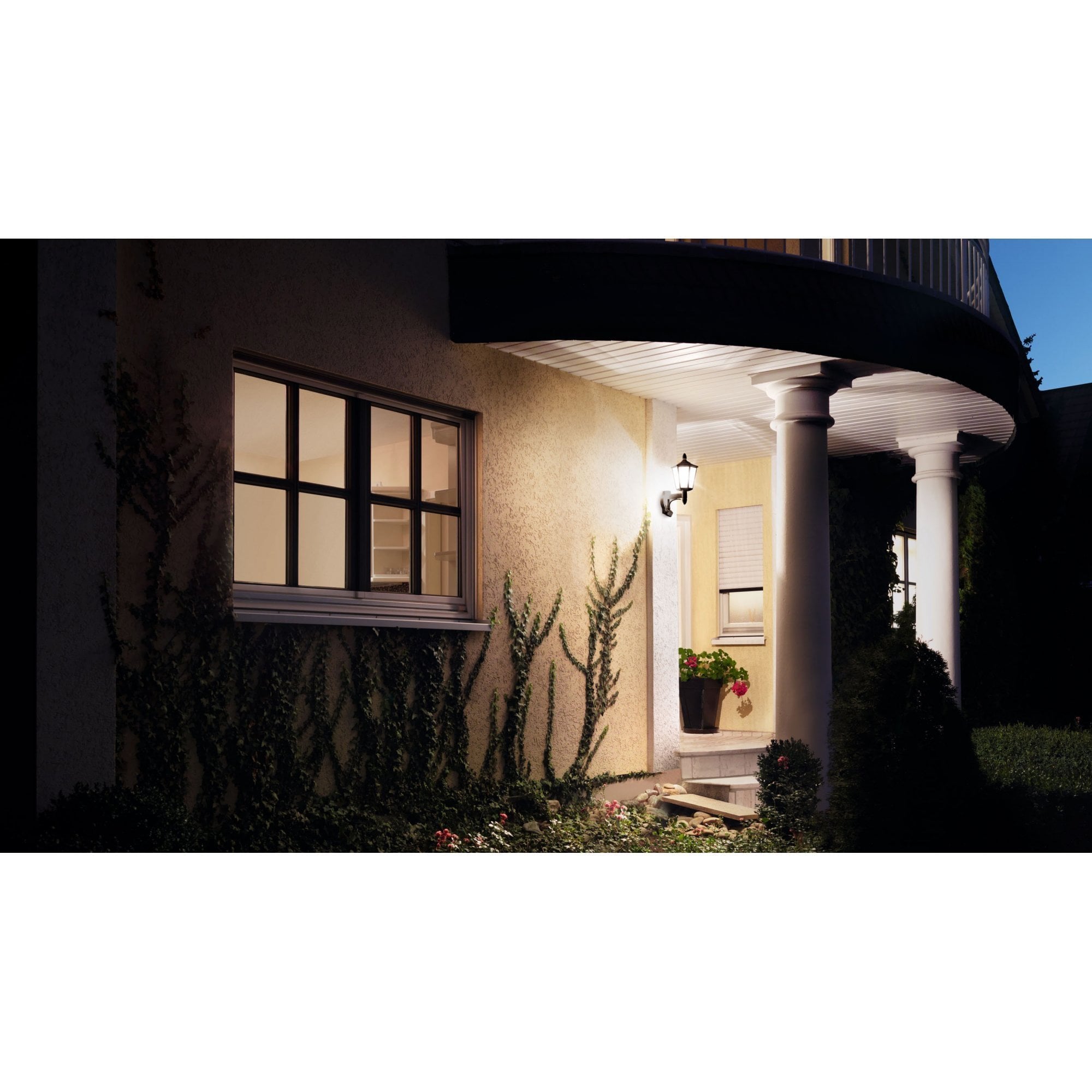 Steinel L 15 Classic Lantern Wall Uplight with 180 degree PIR - Black